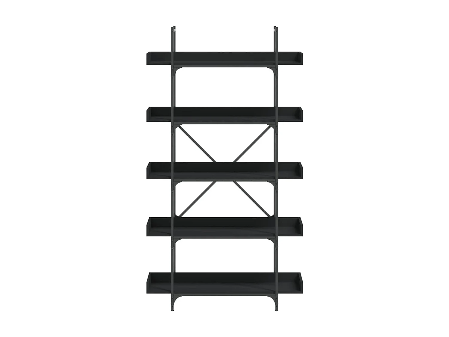 Librería de 5 niveles negra 100x33x180,5 cm madera de ingeniería