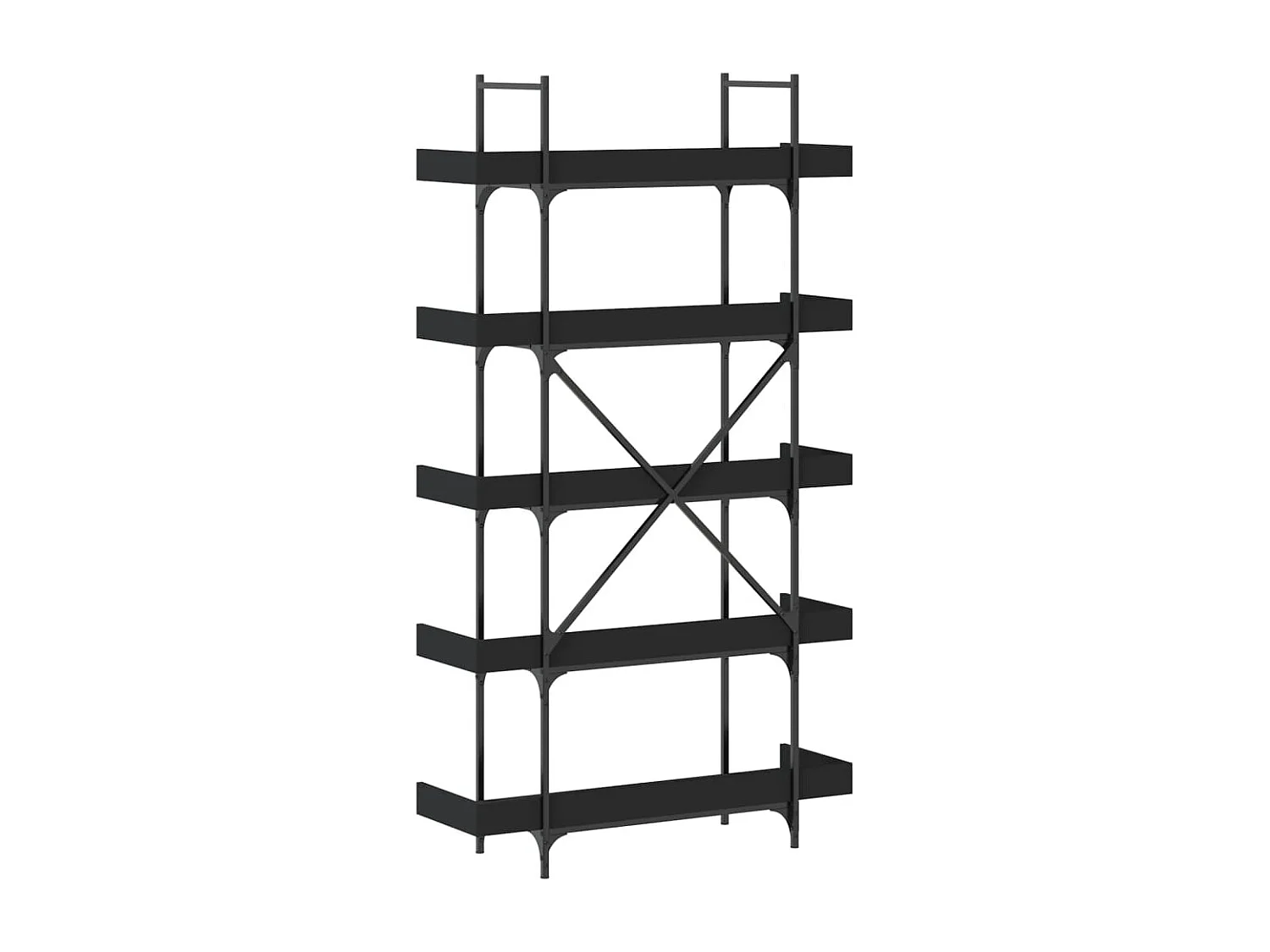 Librería de 5 niveles negra 100x33x180,5 cm madera de ingeniería