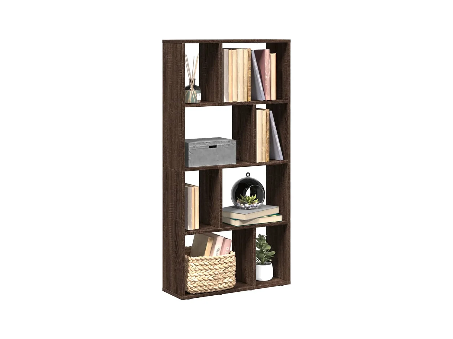 Librería de roble marrón 60x20x120 cm madera de ingeniería