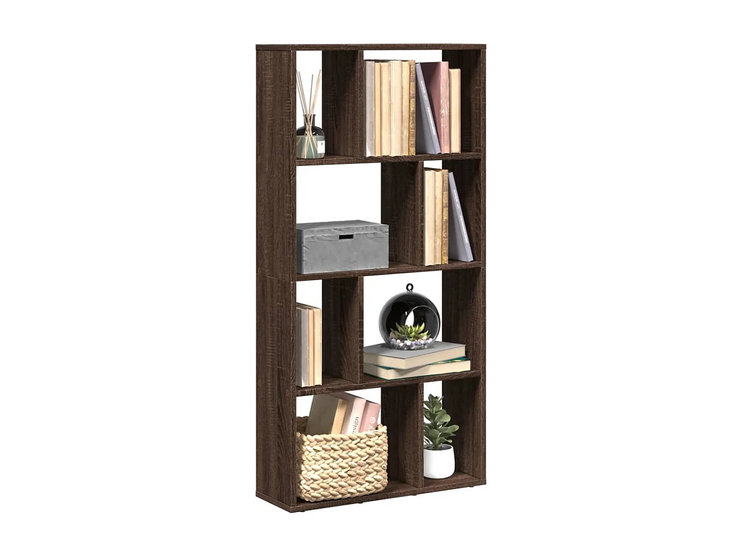 Libreria in rovere marrone 60x20x120 cm in legno ingegnerizzato