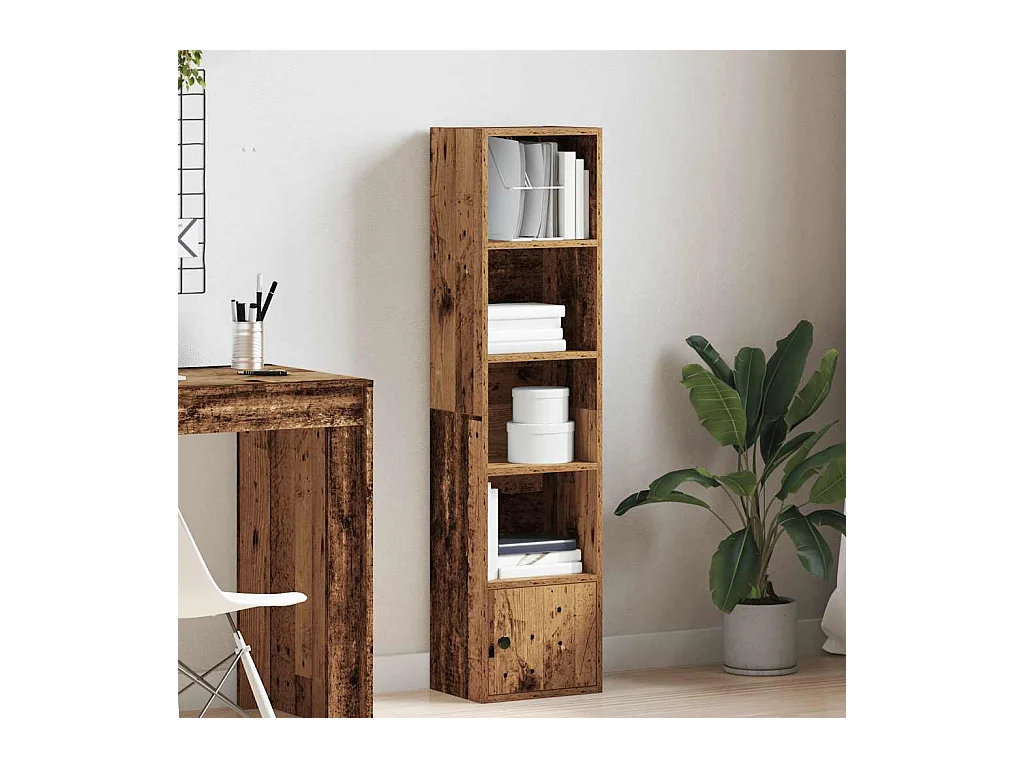 Bibliothèque vieux bois 31x24x127 cm bois d'ingénierie
