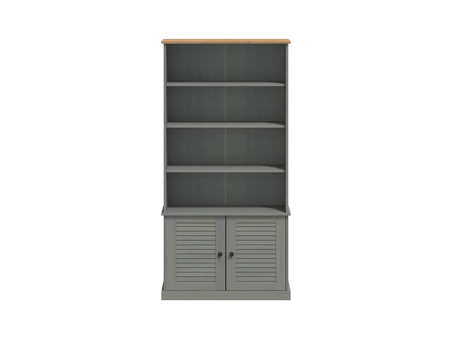 VIGO bibliotheek grijs 85x35x170 cm massief grenenhout