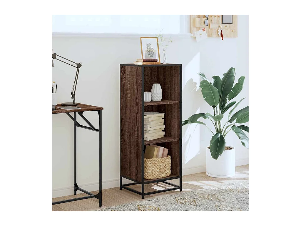 Bibliothèque chêne marron 40x35x107,5 cm bois d'ingénierie