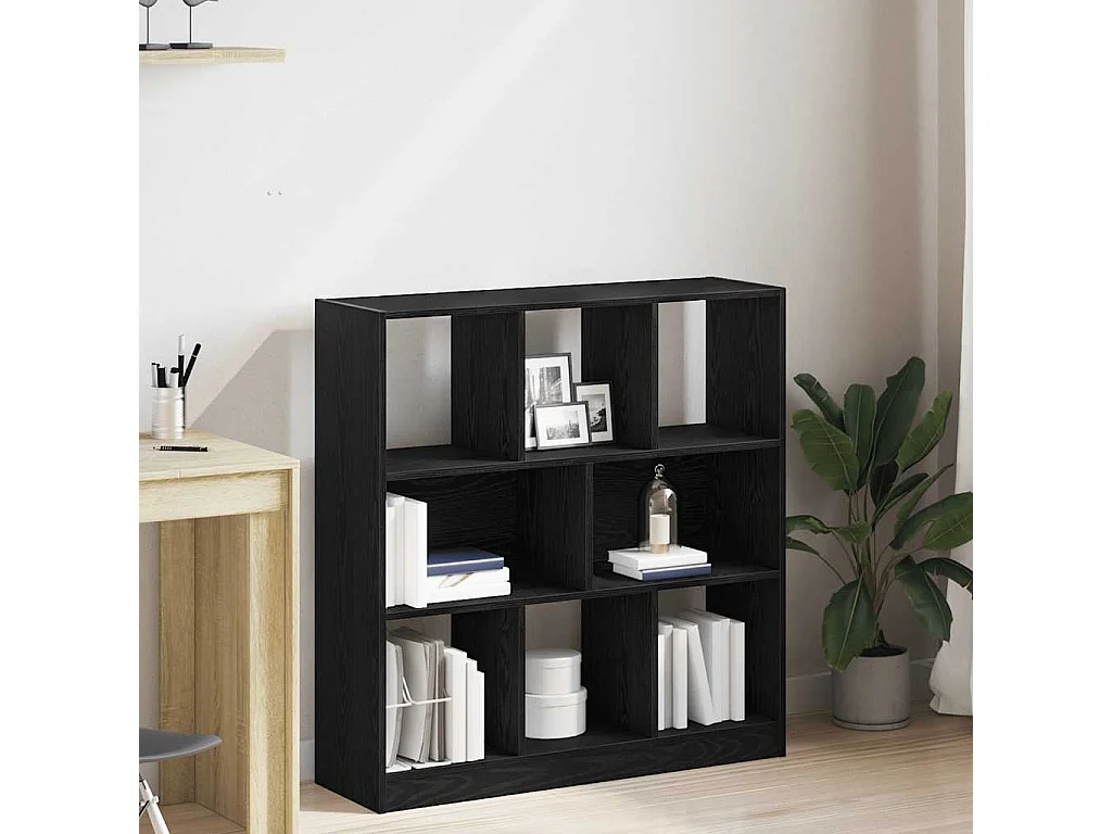 Bibliothèque chêne noir 97,5x29,5x100 cm bois d'ingénierie