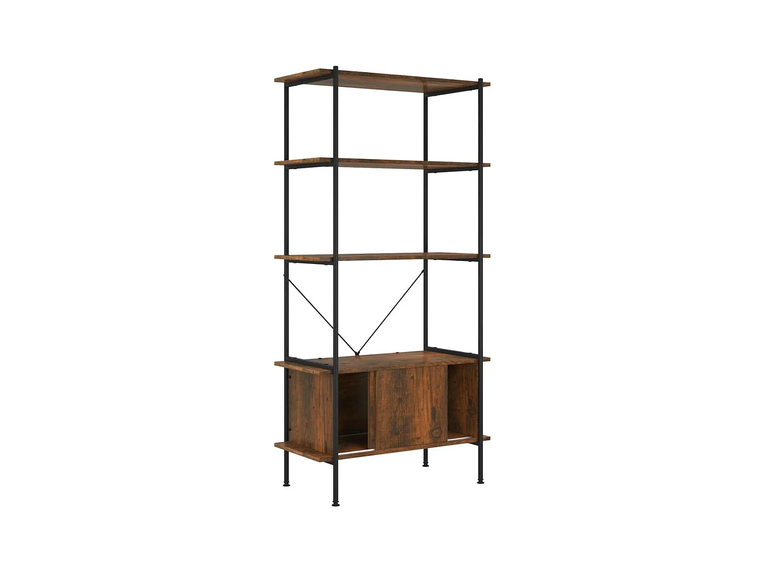 5-laags legkast 80x40x163cm Staal bewerkt hout