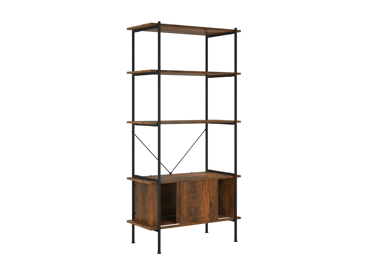 Étagère à 5 niveaux armoire 80x40x163cm Acier bois d'ingénierie