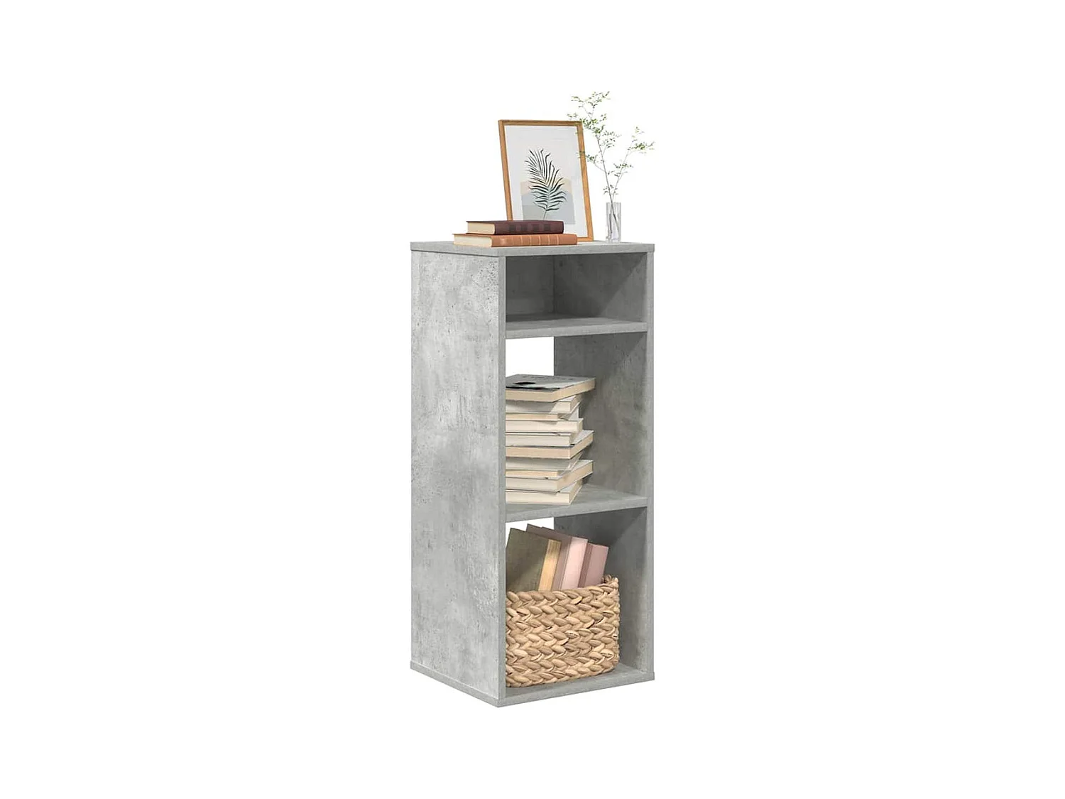 Bibliothèque gris béton 34x31x80 cm bois d’ingénierie