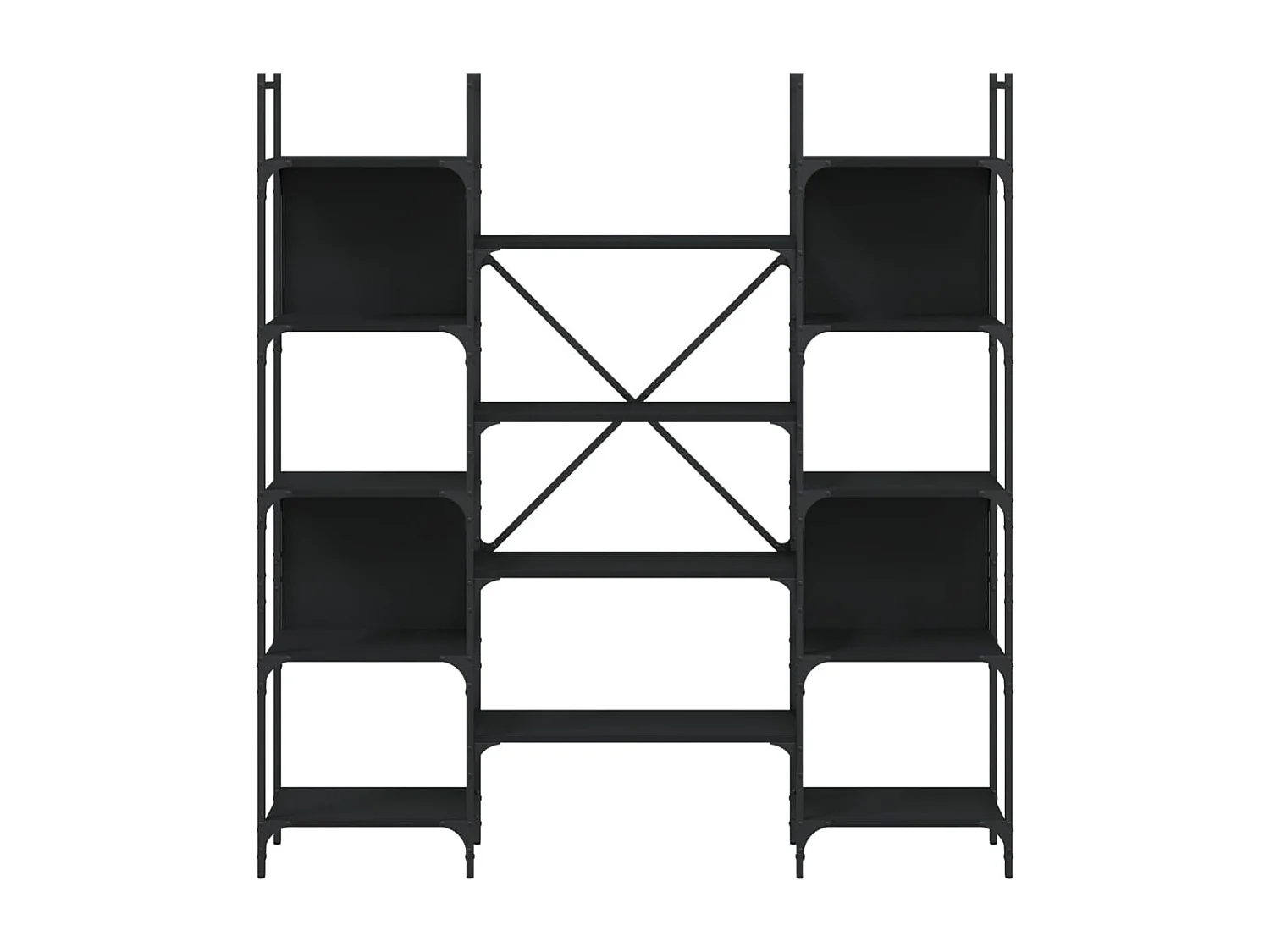 Libreria nera 155,5x24x166,5 cm in legno ingegnerizzato