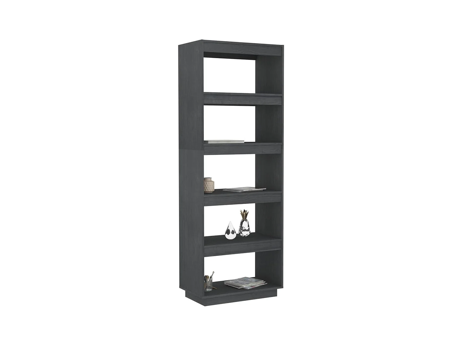 Bibliothèque/Séparateur de pièce Gris 60x35x167 cm Pin massif