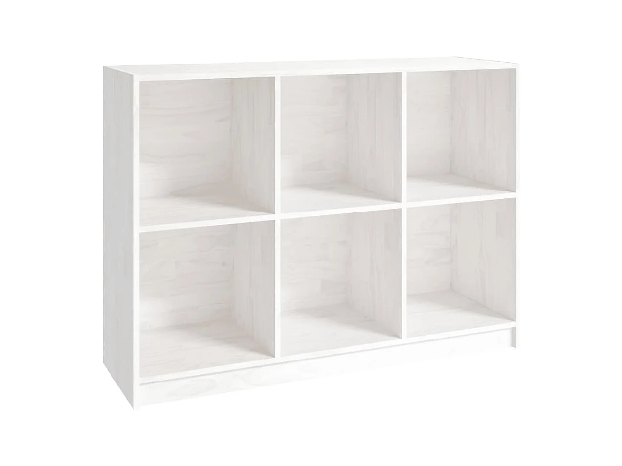 Libreria bianca 104x33x76 cm in legno massello di pino