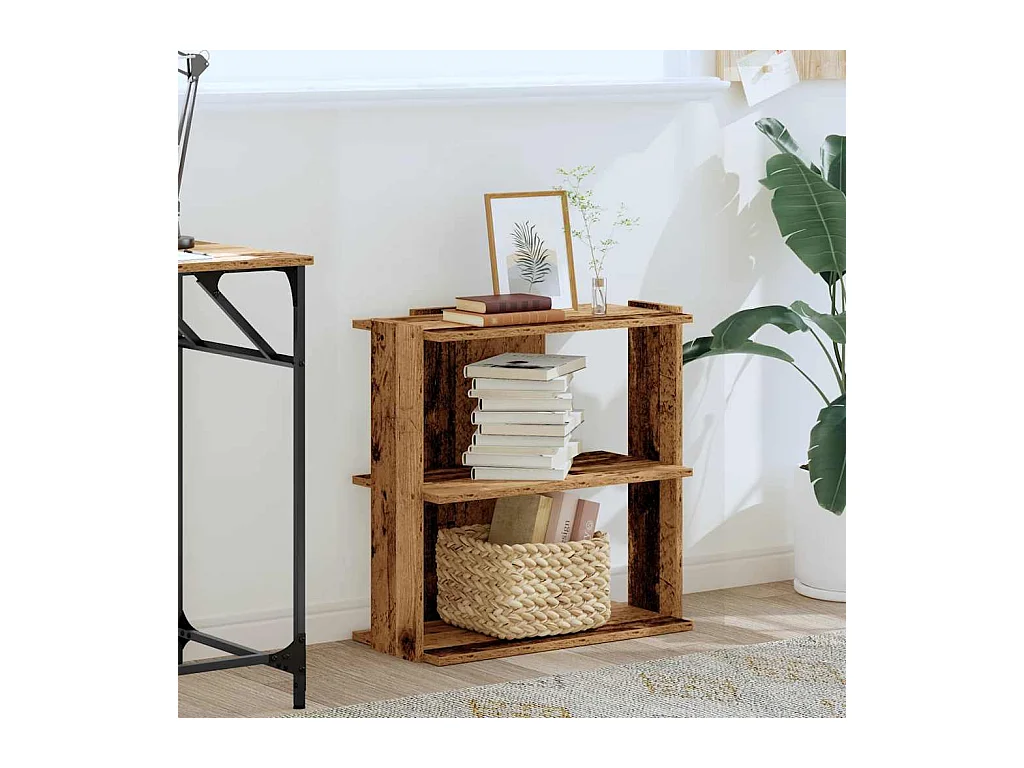 Libreria a 3 ripiani, legno vecchio, 60x30x60 cm, legno ingegnerizzato