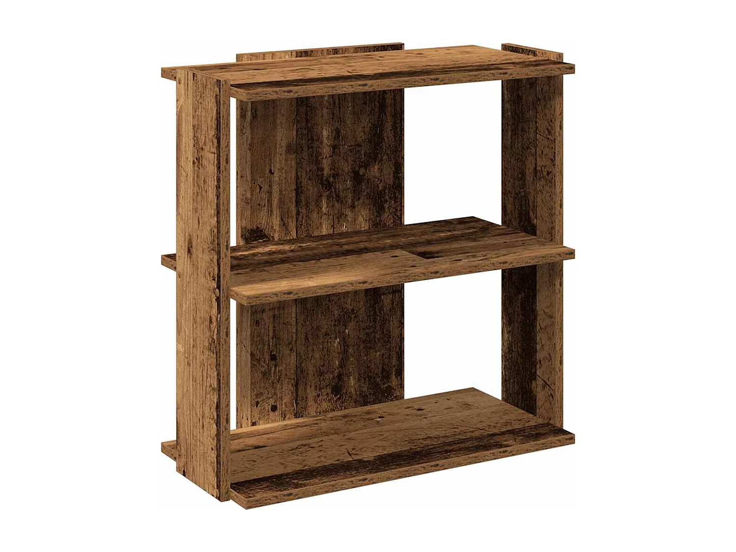Librería de 3 niveles, madera vieja, 60x30x60 cm, madera de ingeniería