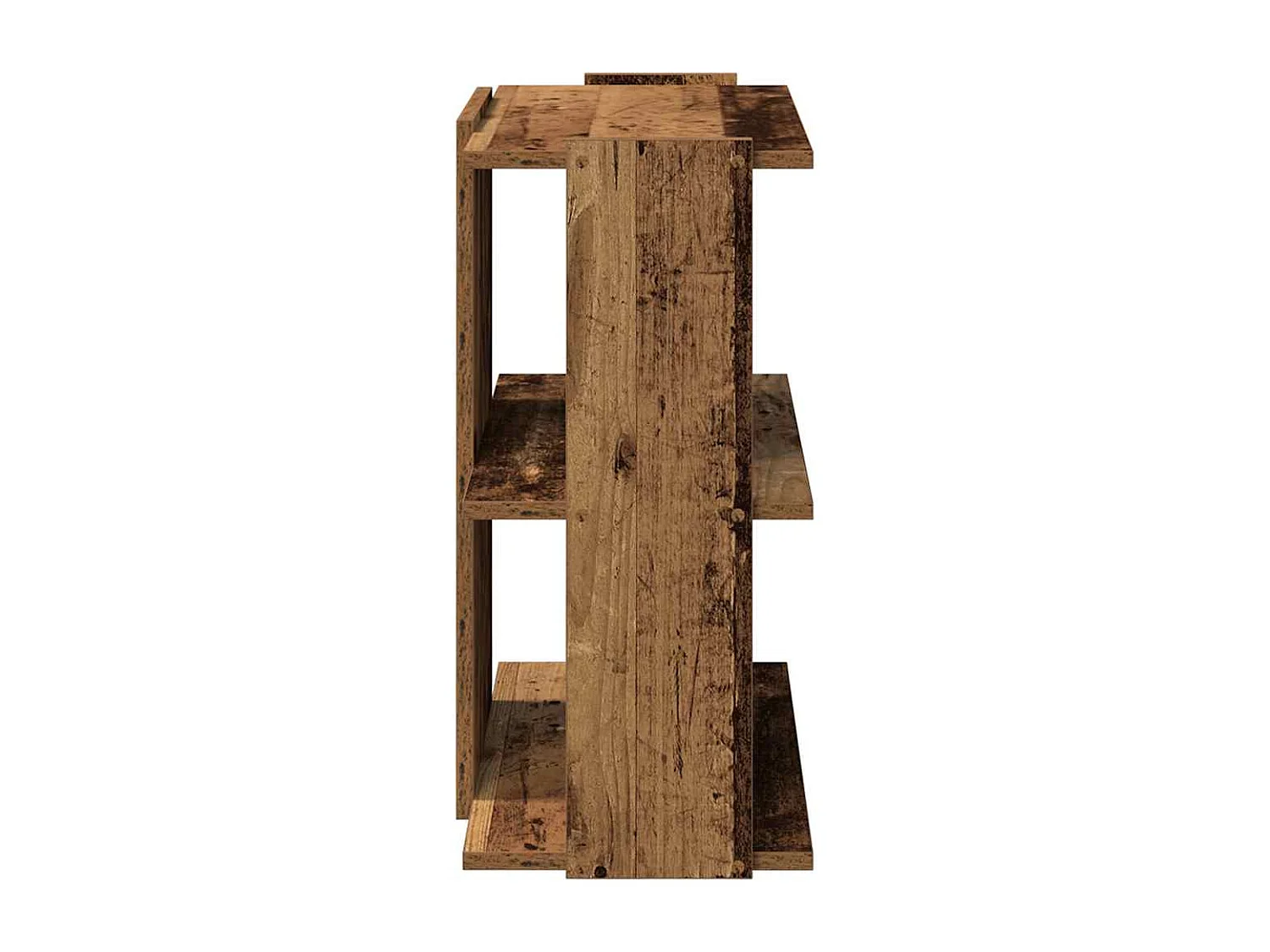 Librería de 3 niveles, madera vieja, 60x30x60 cm, madera de ingeniería