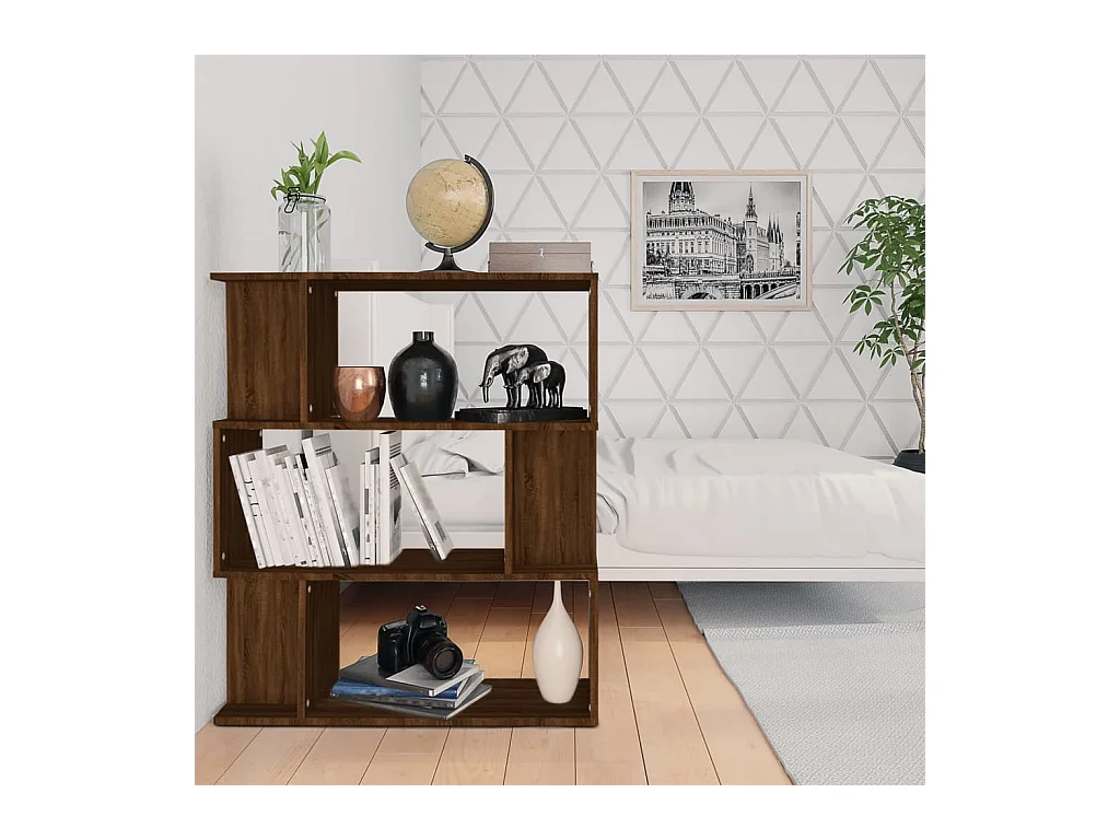 Bibliothèque/Cloison Chêne marron 80x24x96 cm Bois d'ingénierie