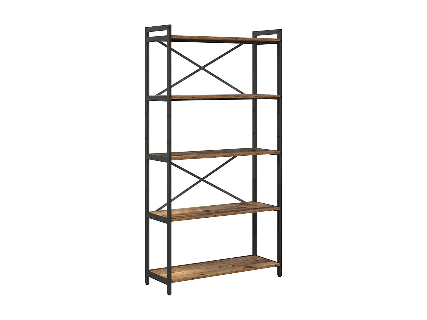 Bibliothèque Bois ancien 80 x 30 x 153 cm Bois et acier