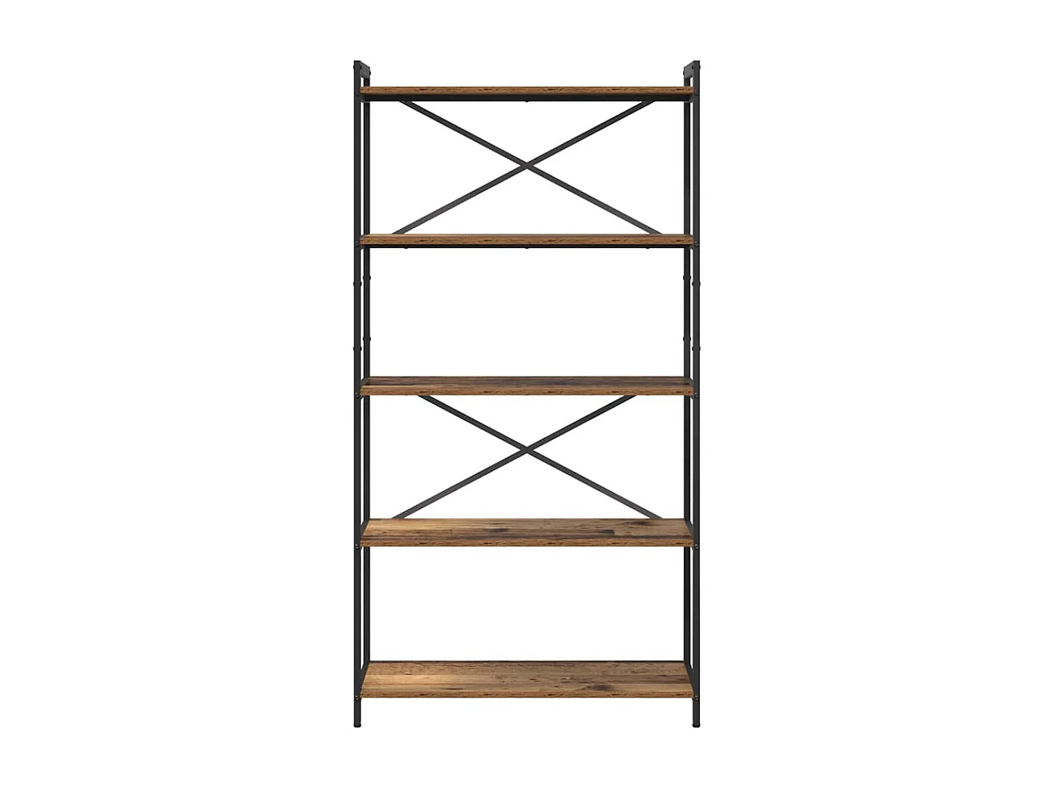 Bibliothèque Bois ancien 80 x 30 x 153 cm Bois et acier