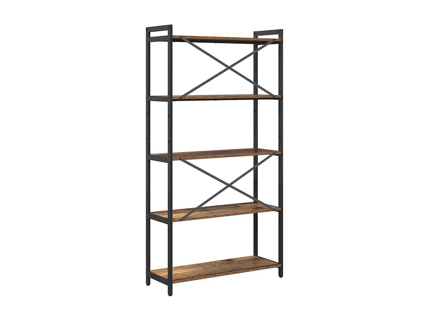 Bibliothèque Bois ancien 80 x 30 x 153 cm Bois et acier