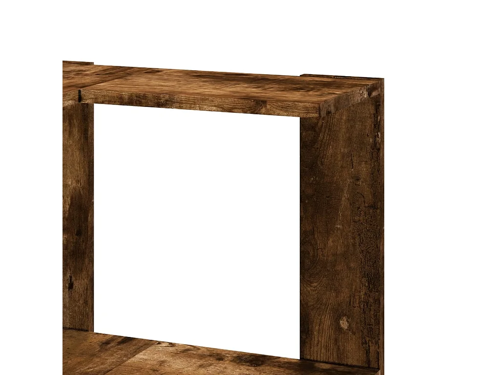 Libreria angolare a 3 ripiani in rovere affumicato, legno ingegnerizzato