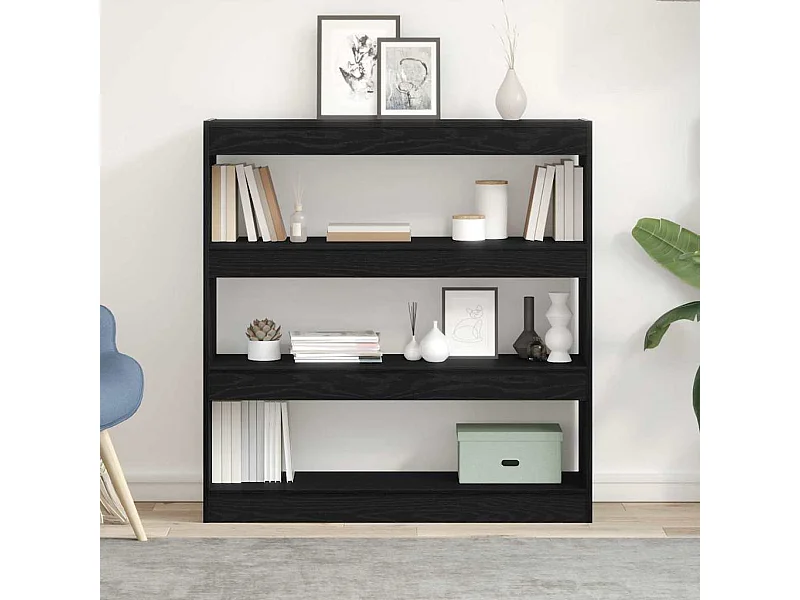 Cabinet à livres/Cloison Chêne Noir 100x30x103cm Bois d'ingénierie