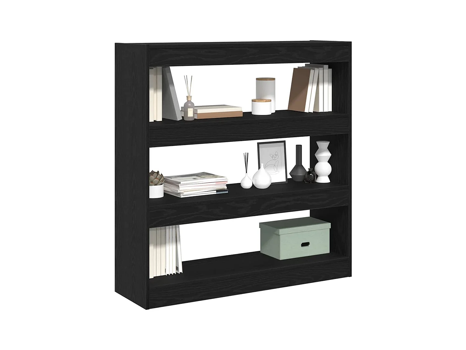 Cabinet à livres/Cloison Chêne Noir 100x30x103cm Bois d'ingénierie