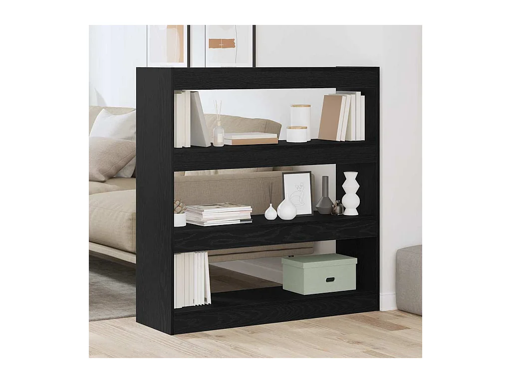 Cabinet à livres/Cloison Chêne Noir 100x30x103cm Bois d'ingénierie