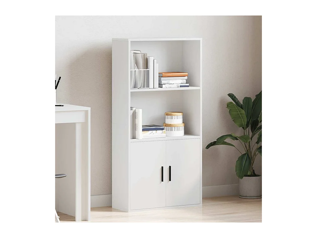 Bibliothèque blanc 60x24x120 cm bois d'ingénierie