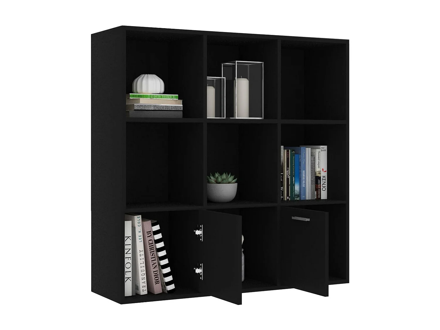 Libreria nera 98x30x98 cm in legno ingegnerizzato