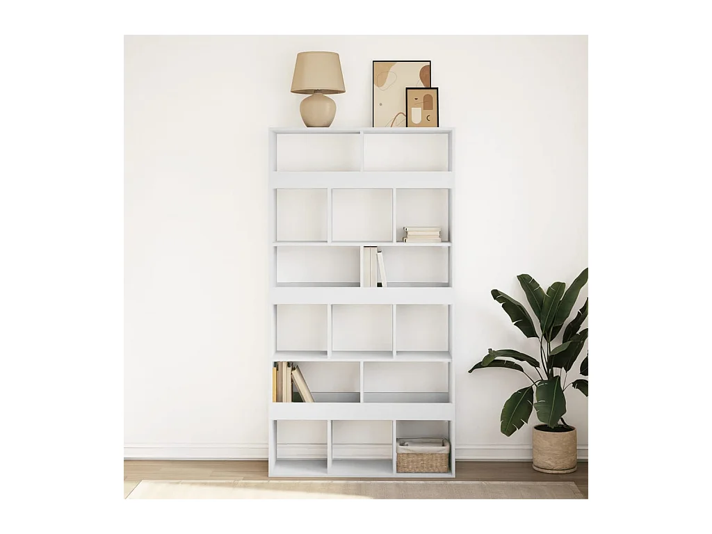 Libreria bianca 100x33x187,5 cm in legno ingegnerizzato