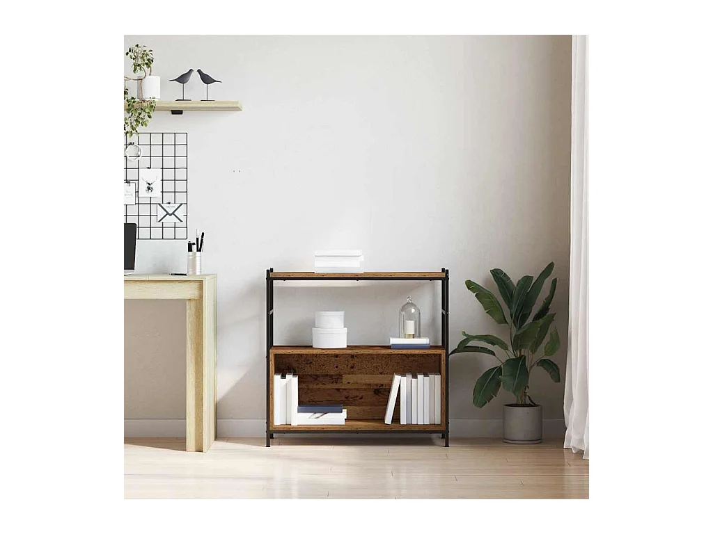 Bibliothèque Chêne Fumé 80x30x78,5 cm Bois Ingénierie