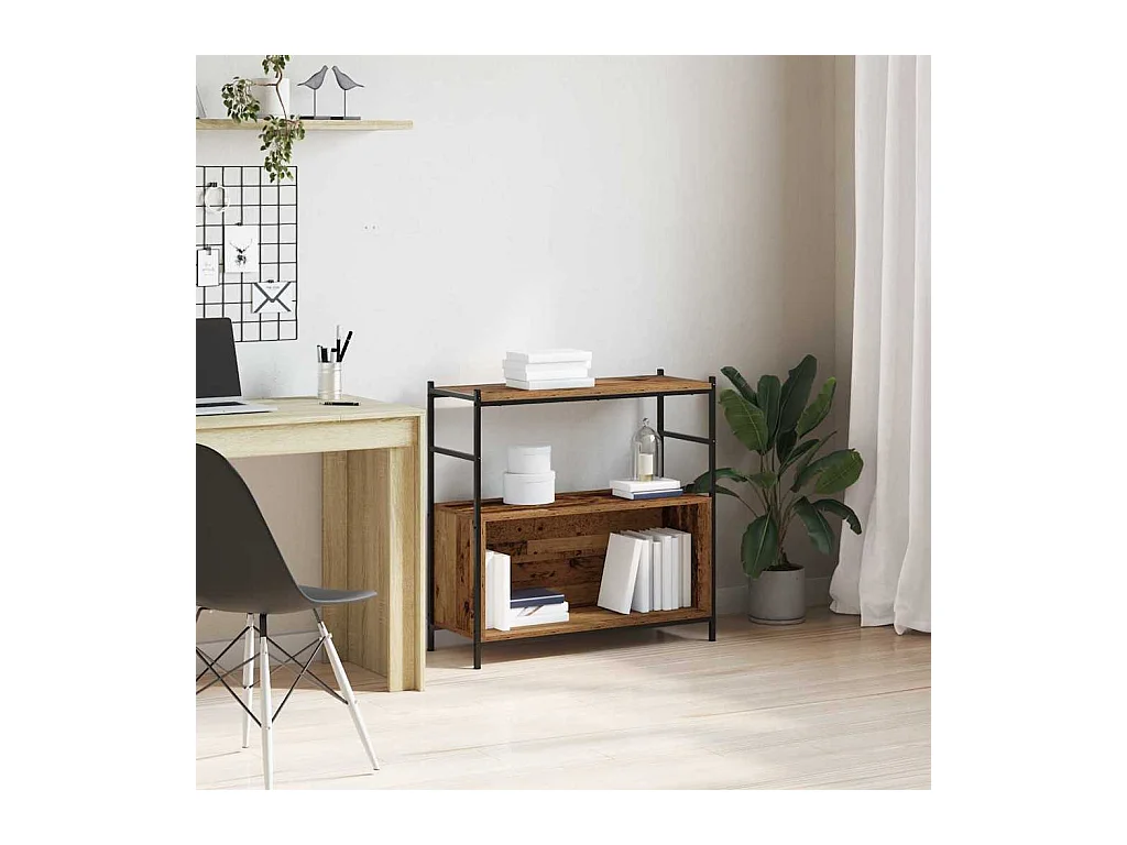Libreria in rovere affumicato 80x30x78,5 cm in legno ingegnerizzato
