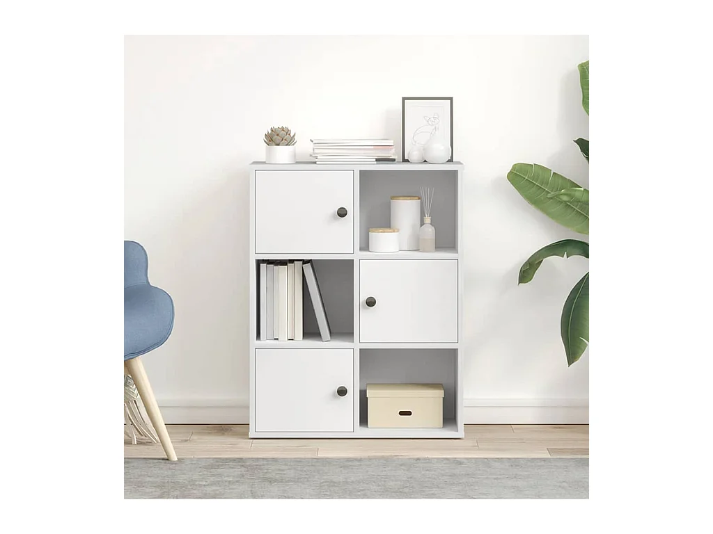 Bibliothèque blanc 60x24x76,5 cm bois d'ingénierie