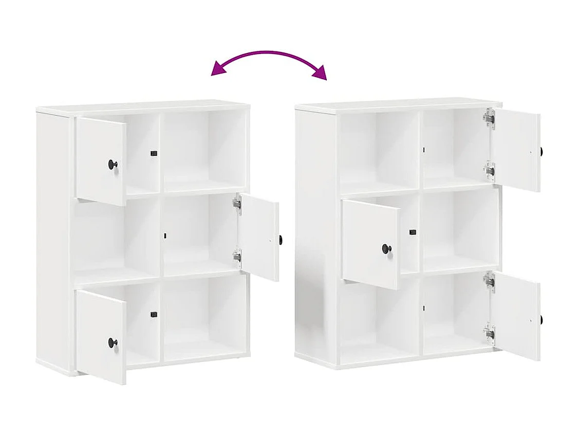 Bibliothèque blanc 60x24x76,5 cm bois d'ingénierie