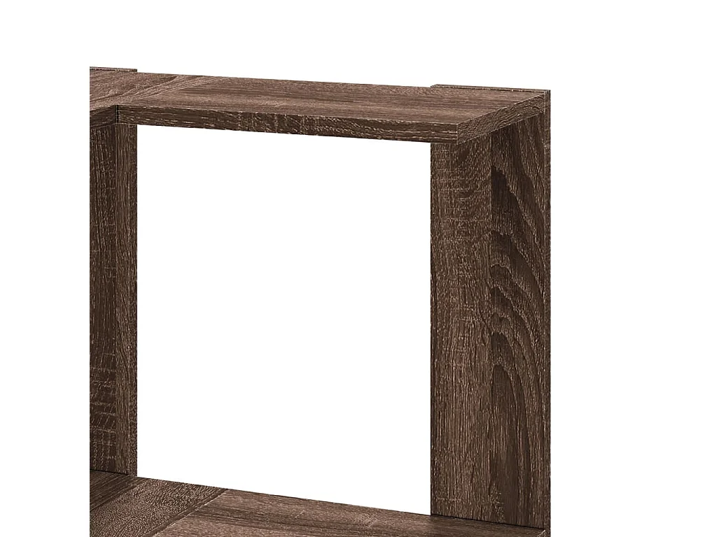 Bibliothèque d'angle à 5 niveaux chêne marron bois d'ingénierie