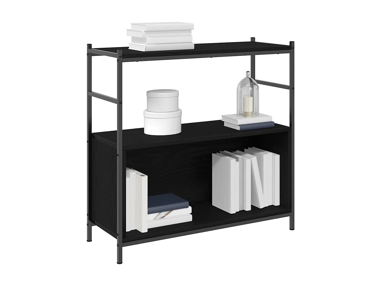 Bibliothèque Chêne Noir 80x30x78,5 cm Bois Égalisé