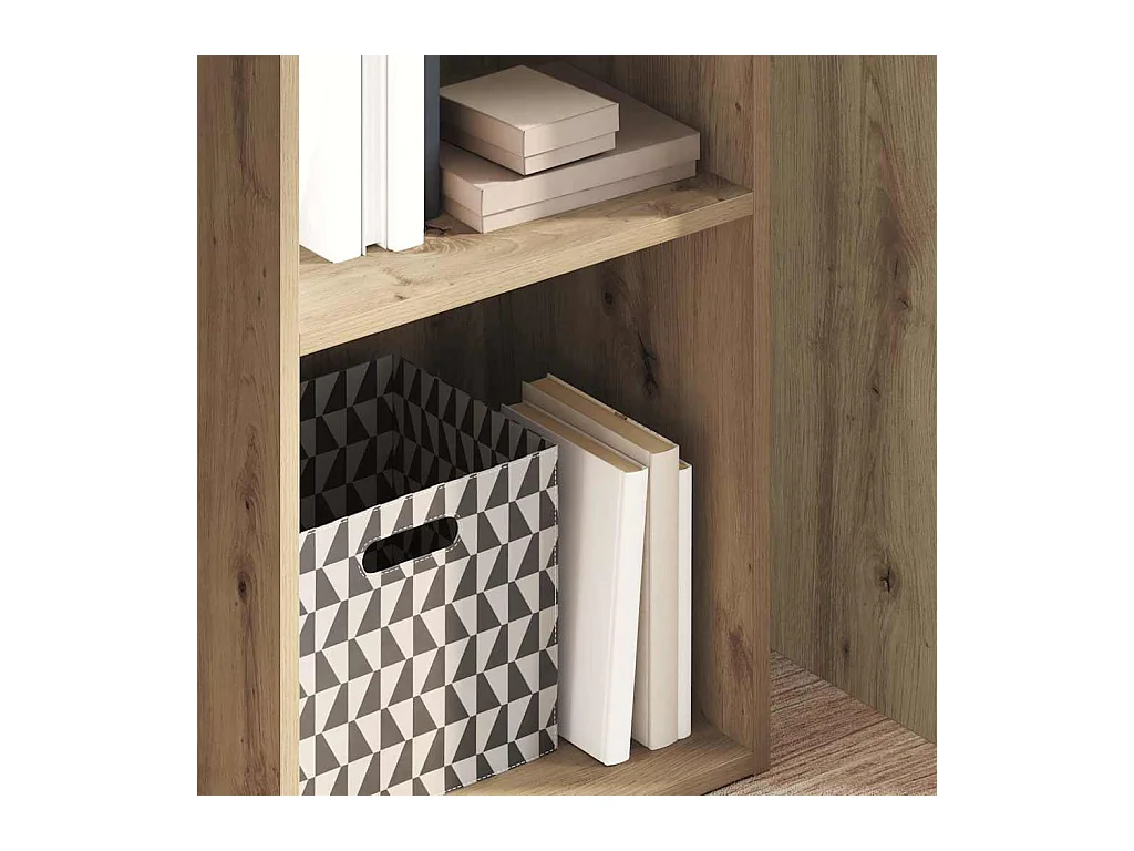 Bibliothèque chêne artisanal 40x30x152 cm bois d'ingénierie