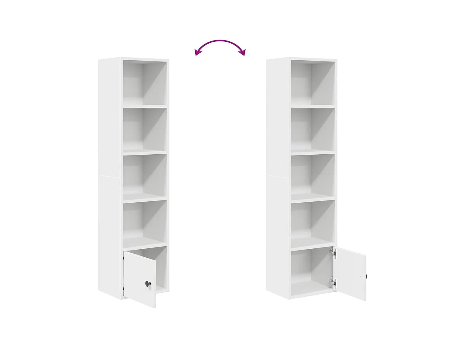 Libreria bianca 31x24x127 cm in legno ingegnerizzato