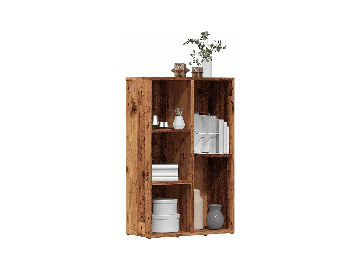 Bibliothèque vieux bois 50x25x80 cm bois d'ingénierie