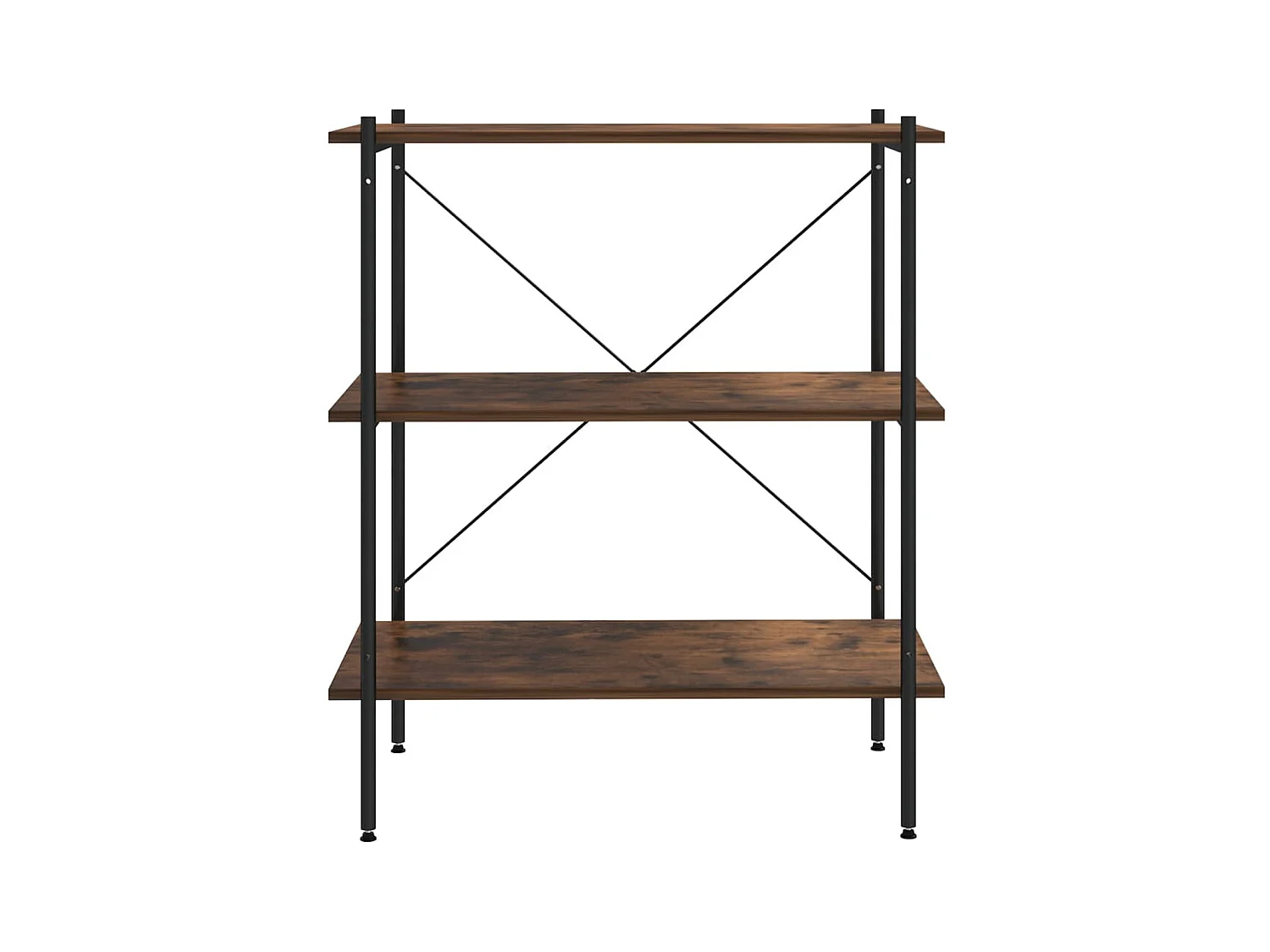 Scaffale a 3 ripiani nero e naturale 80x40x92 cm