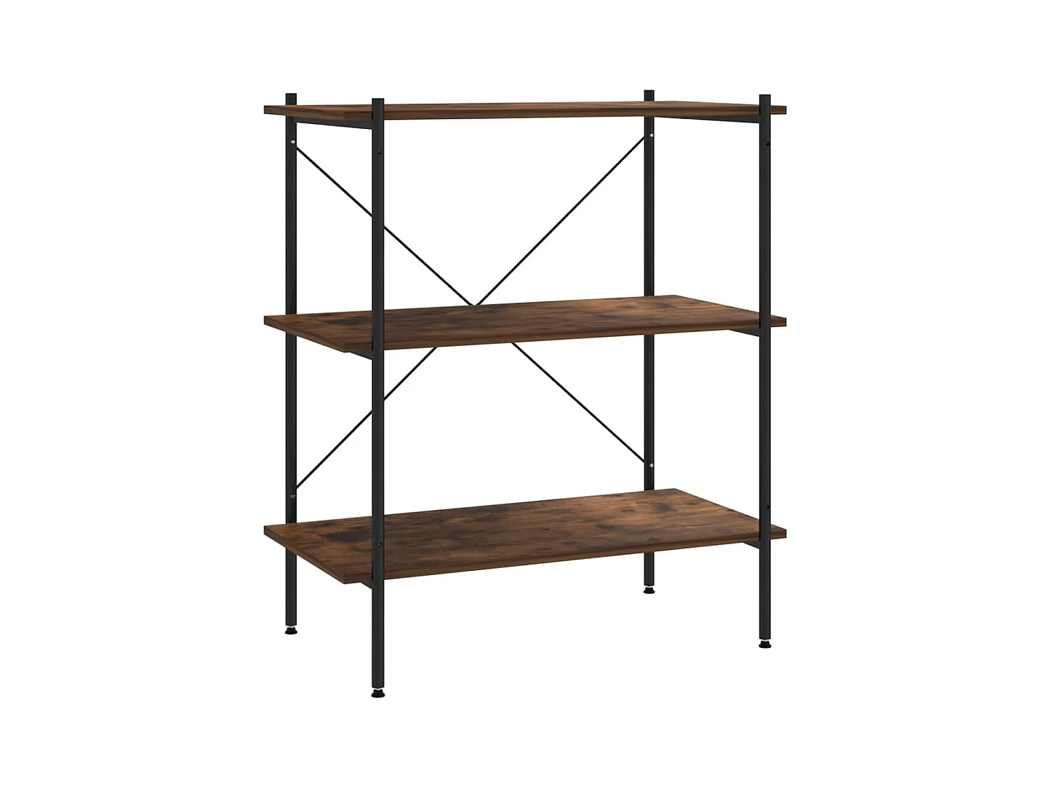 3-laags plank zwart en naturel 80x40x92 cm