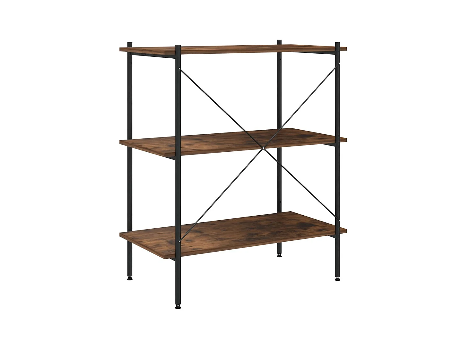 3-laags plank zwart en naturel 80x40x92 cm