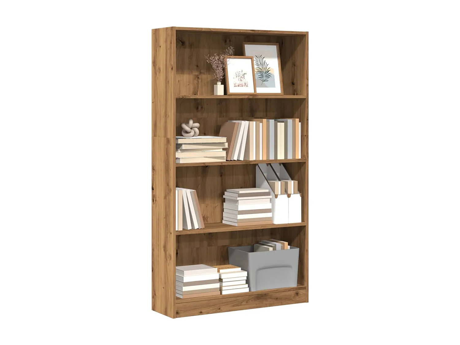 Handgemaakte eikenhouten boekenkast 80x24x143 cm bewerkt hout