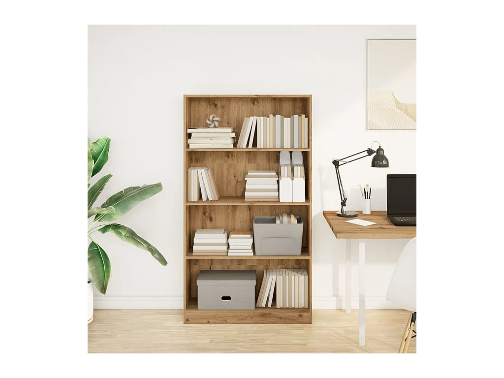 Handgemaakte eikenhouten boekenkast 80x24x143 cm bewerkt hout