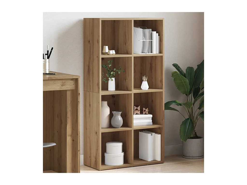 Bibliothèque chêne artisanal 66x30x130 cm bois d'ingénierie