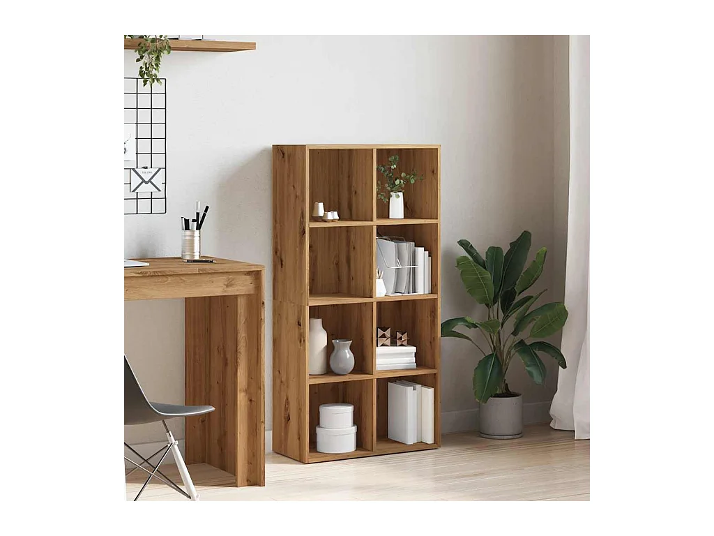 Bibliothèque chêne artisanal 66x30x130 cm bois d'ingénierie