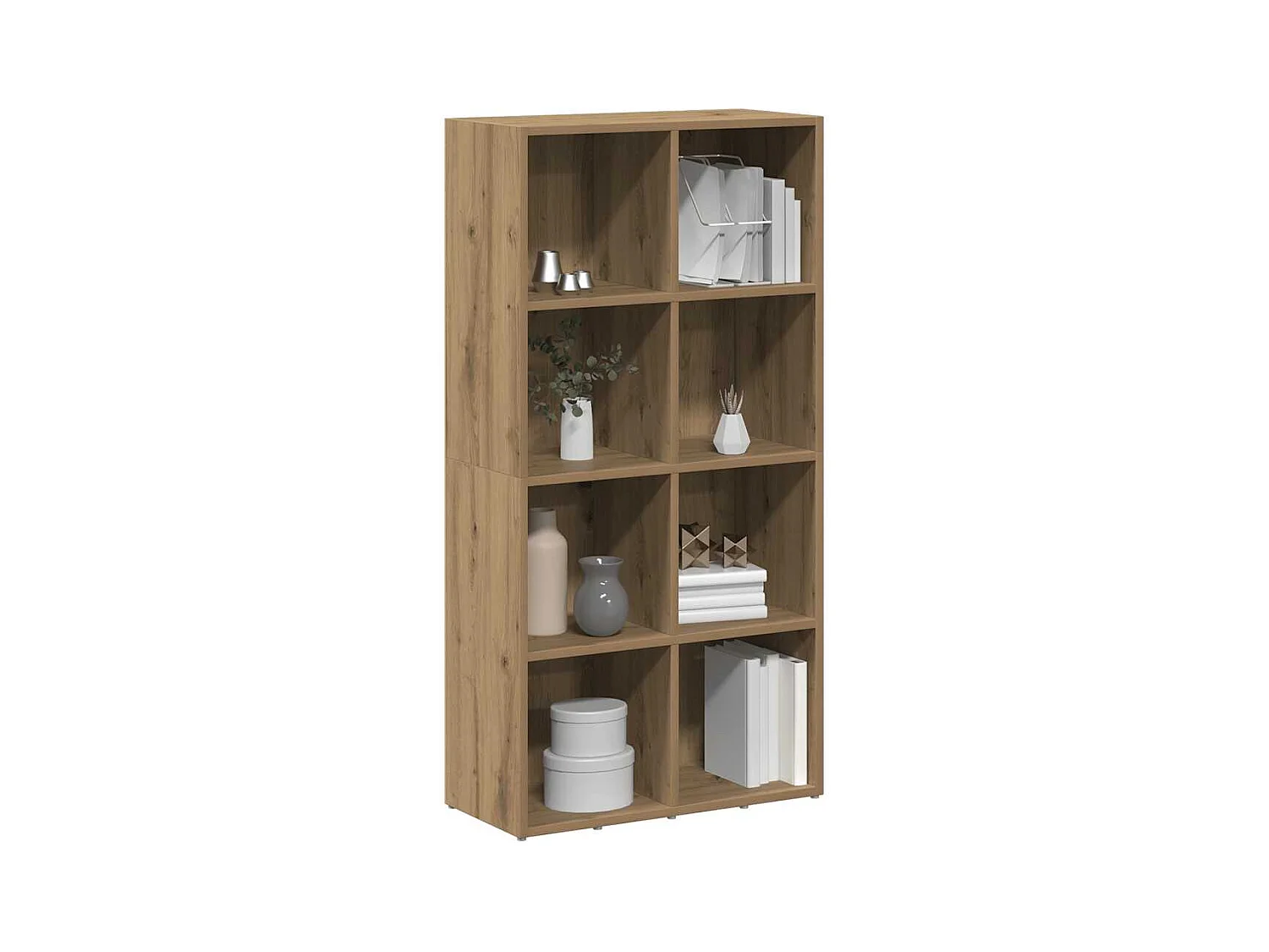 Bibliothèque chêne artisanal 66x30x130 cm bois d'ingénierie