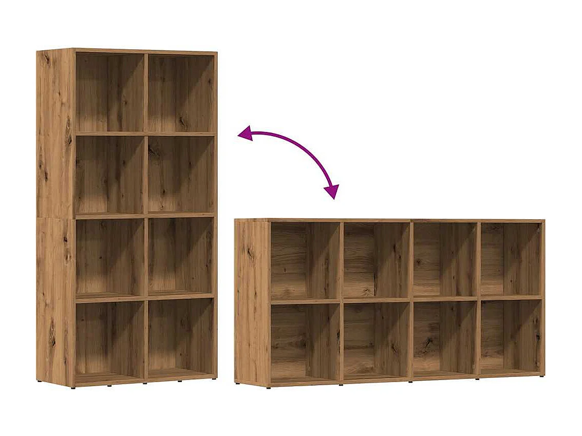 Bibliothèque chêne artisanal 66x30x130 cm bois d'ingénierie