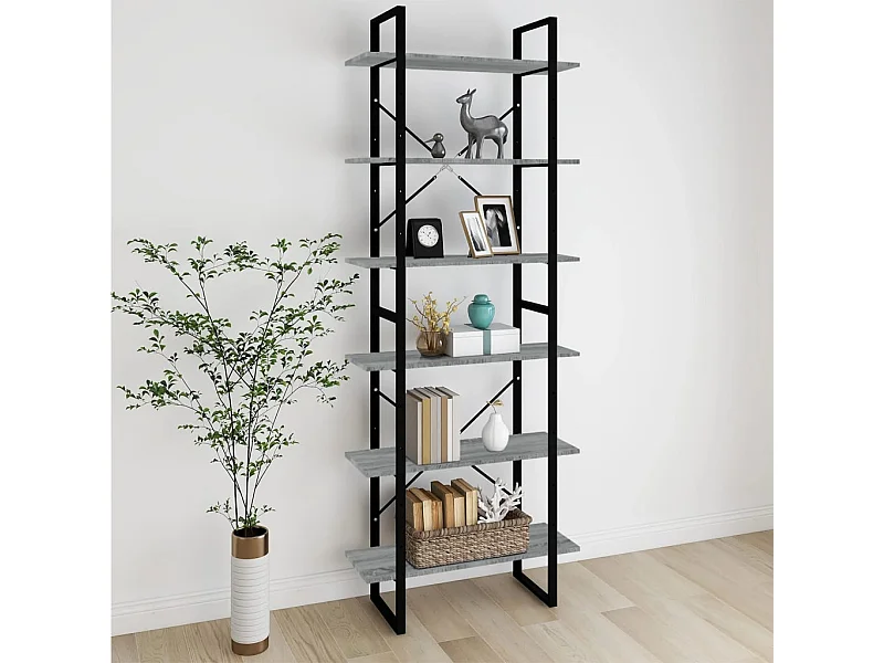 Sonoma hoge kast grijs 80x30x210 cm Technisch hout