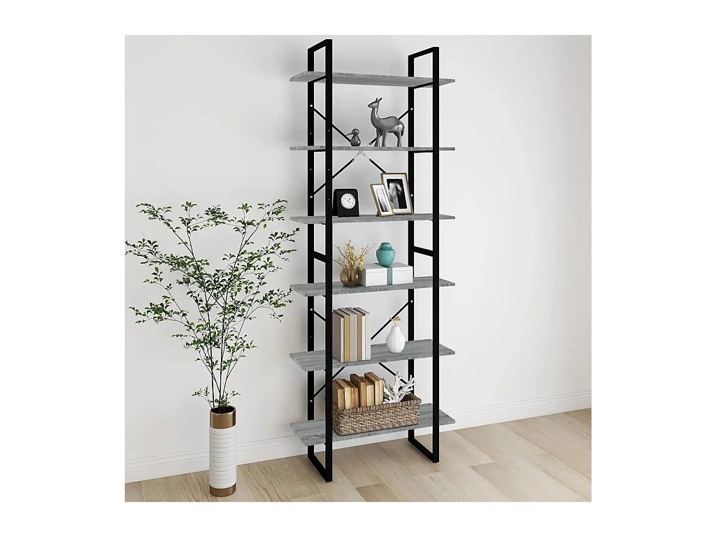 Armoire haute Sonoma gris 80x30x210 cm Bois d'ingénierie