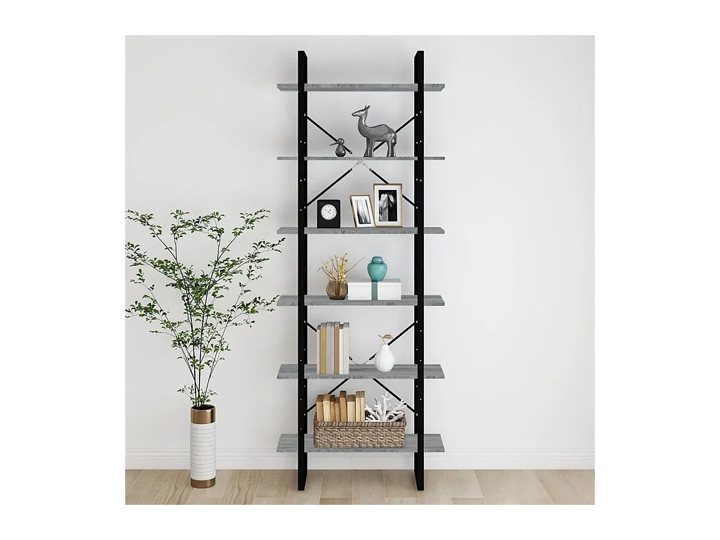 Armoire haute Sonoma gris 80x30x210 cm Bois d'ingénierie