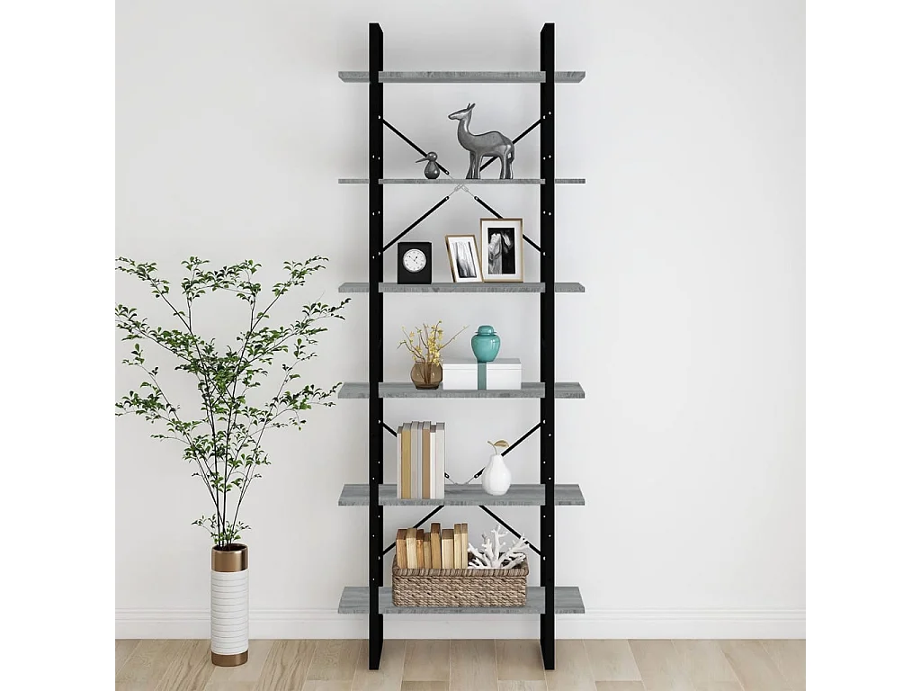 Armoire haute Sonoma gris 80x30x210 cm Bois d'ingénierie